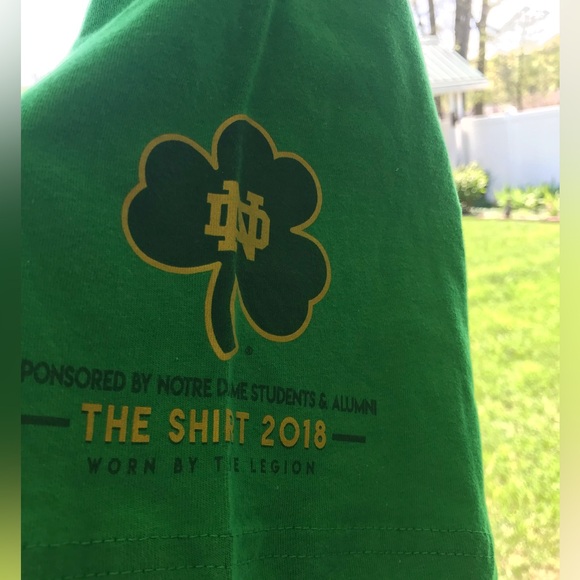 NWT. Notre Dame football T-shirt with printing on the back, front and sleeve. - Picture 2 of 8